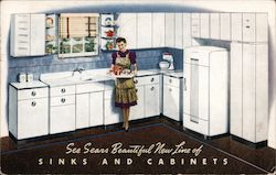 Sears Beautiful New Line of Sinks and Cabinets Postcard