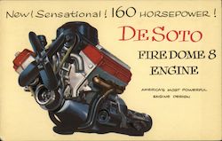 DeSoto Firedome 8 Engine America's most powerful engine design Advertising Postcard Postcard Postcard