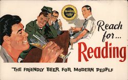 Reach for Reading the friendly beer for modern people Advertising Postcard Postcard Postcard