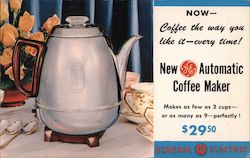 New Automatic Coffee Maker General Electric $29.50 Now Coffee the Way You Like It Every Time! Advertising Postcard Postcard Postcard