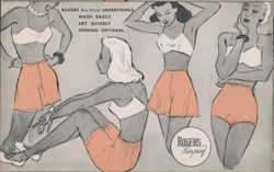 Rogers Run-Proof Underthings wash easily, dry quickly, ironing optional. Postcard