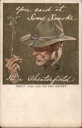 Soldier Smoking a Chesterfield Winston-Salem, NC World War I Postcard Postcard Postcard