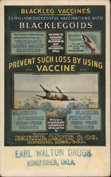 Blackleg Vaccienes - 25 Million successful vaccinations with Blacklegoids - Parke, Davis & Co Postcard