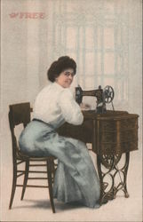 The Free Sewing Machine Advertising Postcard Postcard Postcard