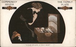 Community Silver - The Family Plate "A Case of Love at First Sight" Postcard