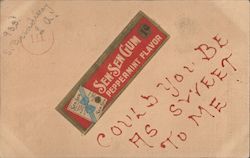 Sen Sen Gum Wrapper - Peppermint Flavor - Could you be as sweet to me Postcard