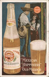 "Mexican Happiness" Old Mexico - Mexicali Beer Advertising Postcard Postcard Postcard