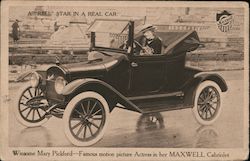 A "Reel" Star in a Real Car-Winsome Mary Pickford famous motion picture actress in her Maxwell Cabriolet Advertising Postcard Po Postcard