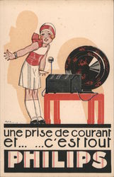 Art Deco: French Philips Radio Postcard