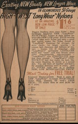 Exciting new beauty, new longer wear in glamorous 51-gauge High-Twist "Long Wear" Nylons Advertising Postcard Postcard Postcard