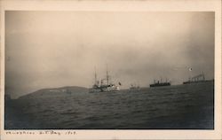 Warships in San Francisco Bay, 1909 Portola Festival California Postcard Postcard Postcard