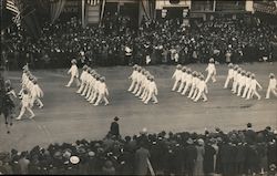 Portola Festival: White-uniformed people marching in formation San Francisco, CA Postcard Postcard Postcard