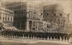 Sailors Marching in the Portola Festival Postcard