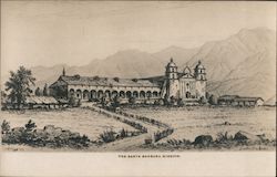 The Santa Barbara Mission California Postcard Postcard Postcard