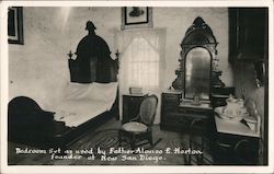 Bedroom Set As Used by Father Alonzo E. Horton Founder of New San Diego California Postcard Postcard Postcard