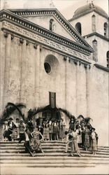 Old Spanish Days Fiesta at Mission in Santa Barbara California Postcard Postcard Postcard