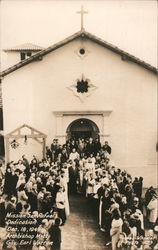 Mission San Rafael Dedication - Dec 18, 1949 - Archbishop Mitty - Gov. Earl Warren California Geo. Whealer Photo Postcard Postca Postcard