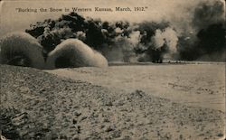 Bucking the Snow in Western Kansas, March 1912 Postcard Postcard Postcard