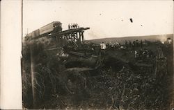 Train Wreck, Destroyed Bridge Postcard