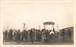 1933 Earthquake Bread line American Legion at the Hippodrome Skating Rink Long Beach, CA Postcard Postcard Postcard