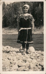 Indian Girl With Elk Tooth Dress Jackson, WY Postcard Postcard Postcard