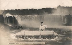 Bobby Leach and His Barrel Postcard