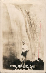 Jean Lussier Over Niagara Falls in Rubber Ball July 4, 1928 New York Postcard Postcard Postcard