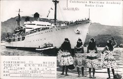 T.S. Golden Bear entering Papeete, Tahiti, Feb 2961 - California Maritime Academy Radio Club Boats, Ships Postcard Postcard Postcard