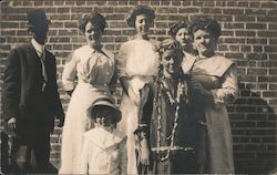 Family, Girl Dressed as Native American Postcard