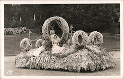 Kioanis Float in the Rose Parade, with Three Ladies Seated Around the Float Postcard