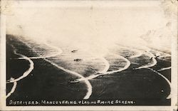 Distroyers, Maneuvering & Laying Smoke Screen Battleships Postcard Postcard Postcard