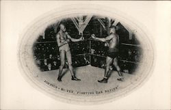 Johnson - McVey, "Fighting Tar Babies" (1940's Reprint) Boxing Postcard Postcard Postcard