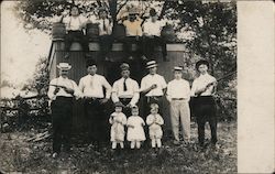 Men With Guns, Drinking, Children Postcard