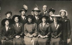 Woman's Club?  Group of ladies with Hats Postcard