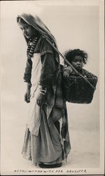 Nepali Woman With Her Daughter Postcard