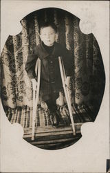 Child on crutches Postcard