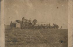 Threshing Machine, Harvester Farming Postcard Postcard Postcard