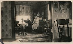 Three women in a sitting room Unidentified People Postcard Postcard Postcard