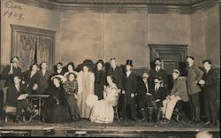 Dec. 1909 Group of people in Theater/Play Production Theatre Postcard Postcard Postcard