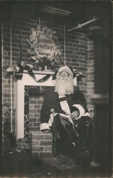 Santa by the Fireplace Postcard