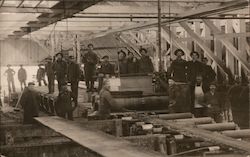 Men at Lumber Mill Postcard