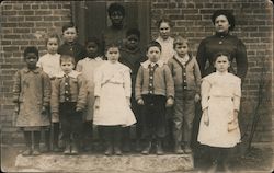 Hillside School Class - Black & White Children, Teachers Postcard