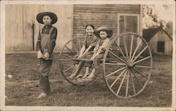 Children on a cart Postcard Postcard Postcard