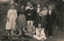 Group of people with Giant Head of Lettuce Postcard