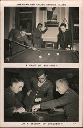 American Red Cross Service Clubs: A game of billiards? Or a session of Checkers? Postcard