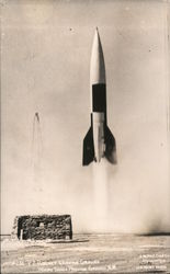 V2 Rocket Leaving Ground, White Sands Proving Ground Postcard