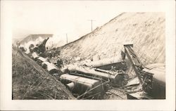 Train Wreck on the Milwaukee Road Tekoa, WA Postcard Postcard Postcard