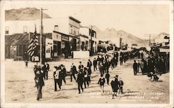 Miners Union in Parade - Golden Street, 1906 Postcard