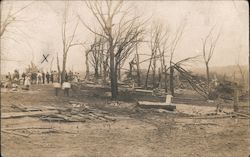 Fire house demolished by tornado near Shenandoah, Iowa Postcard