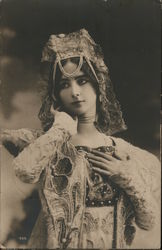 German, Woman Dressed for Opera/Theater? Postcard